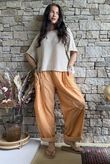 Rustic Nature Linen Blend Barrel Pant Washed Cayenne